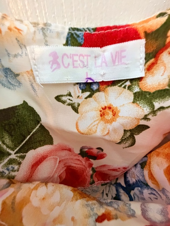 C’est La Vie Girls Floral Dress Sleeveless Fit & Flare Size Large Spring Summer - Picture 2 of 5